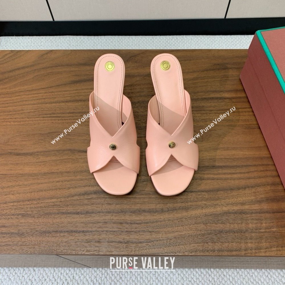Loro Piana Vera Sandal in Calfskin 8cm Heel LP060527 Pink 2025 (HH-25060527)