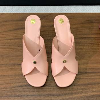 Loro Piana Vera Sandal in Calfskin 8cm Heel LP060527 Pink 2025 (HH-25060527)