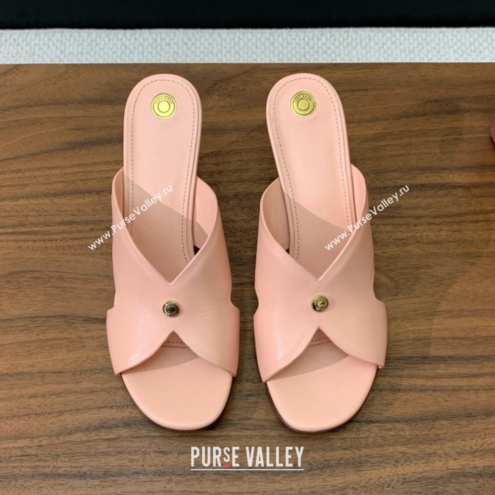 Loro Piana Vera Sandal in Calfskin 8cm Heel LP060527 Pink 2025 (HH-25060527)