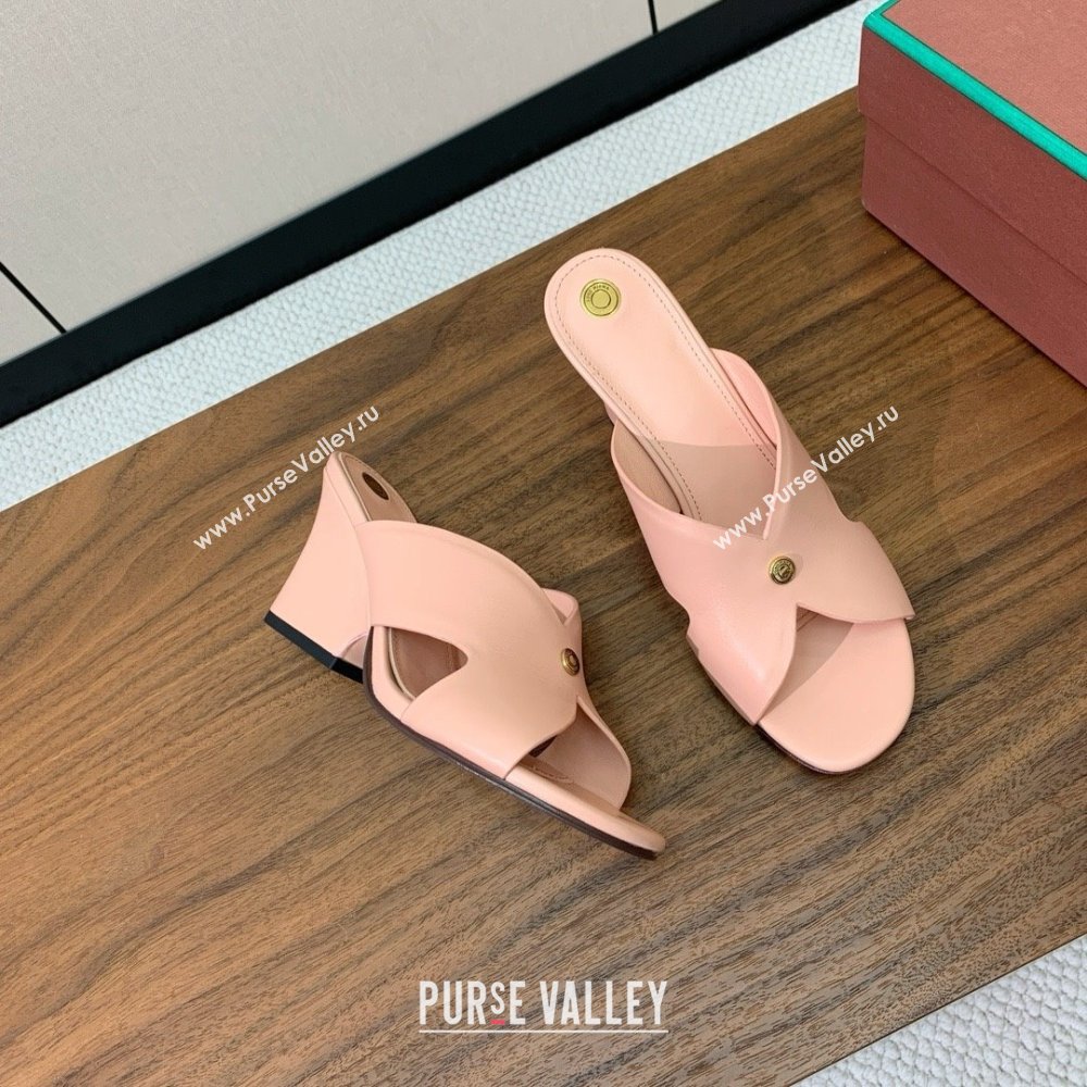 Loro Piana Vera Sandal in Calfskin 8cm Heel LP060527 Pink 2025 (HH-25060527)