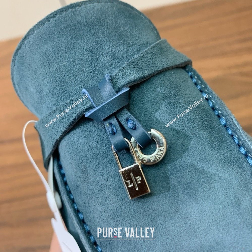 Loro Piana Charms Walk Babouche Loafer in Suede LP060508 Misty Blue 2025 (HH-25060508)