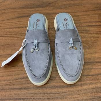 Loro Piana Charms Walk Babouche Loafer in Suede LP060510 Deep Grey 2025 (HH-25060510)