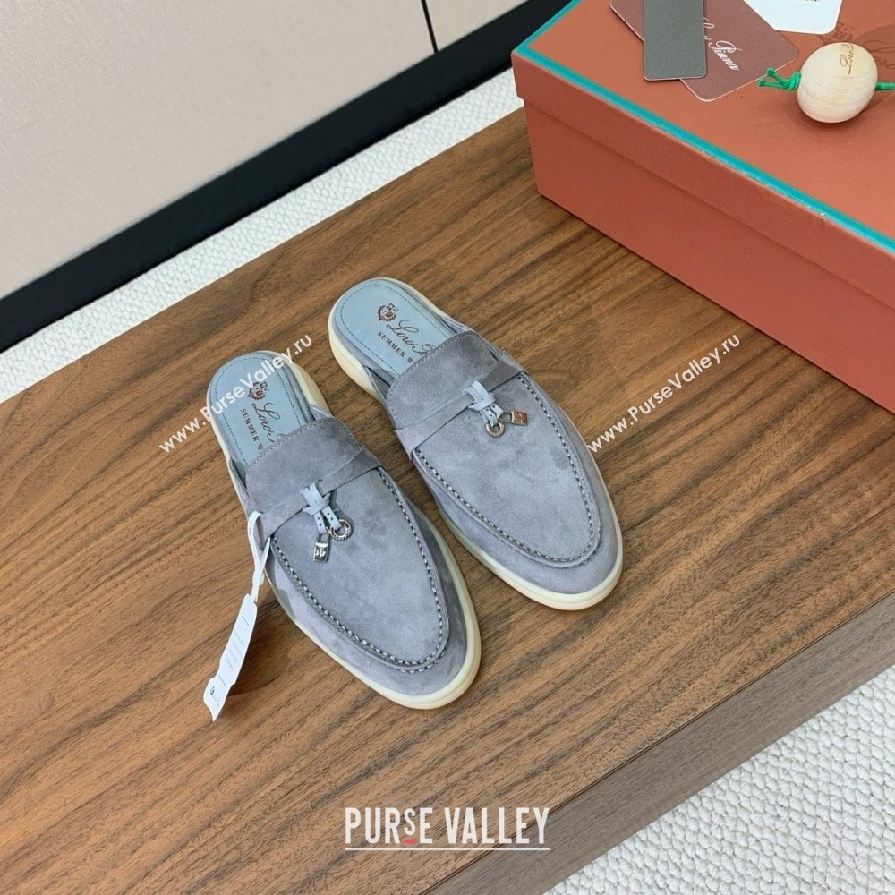 Loro Piana Charms Walk Babouche Loafer in Suede LP060510 Deep Grey 2025 (HH-25060510)