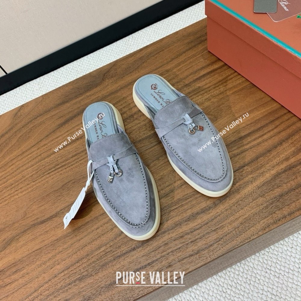 Loro Piana Charms Walk Babouche Loafer in Suede LP060510 Deep Grey 2025 (HH-25060510)