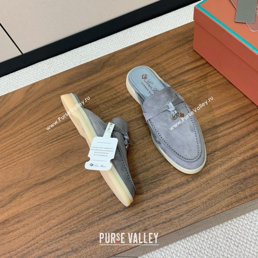 Loro Piana Charms Walk Babouche Loafer in Suede LP060510 Deep Grey 2025 (HH-25060510)