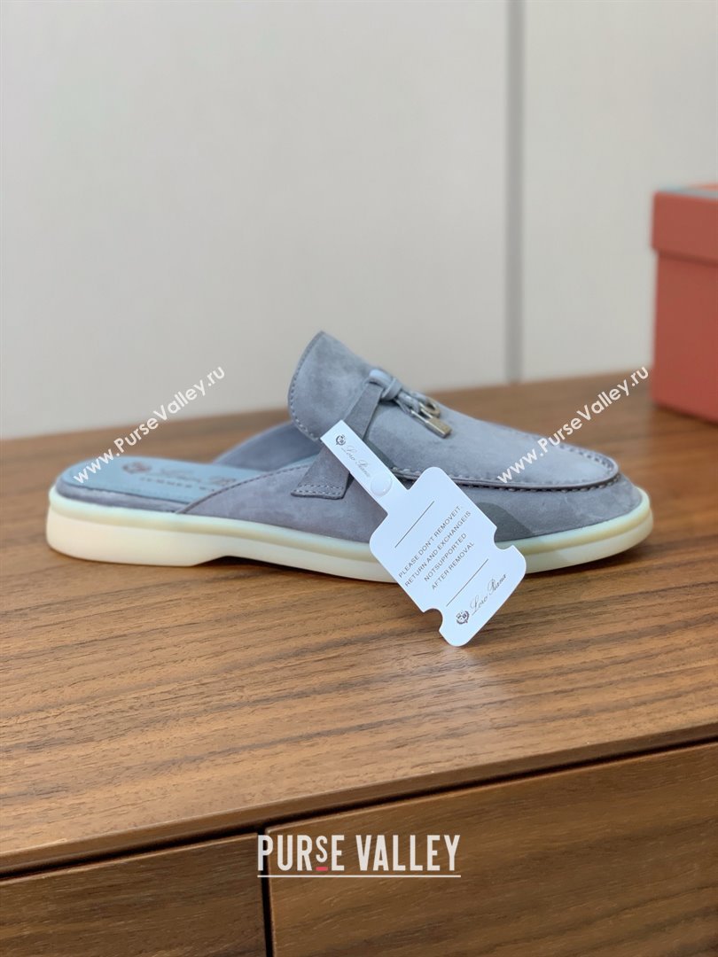 Loro Piana Charms Walk Babouche Loafer in Suede LP060510 Deep Grey 2025 (HH-25060510)