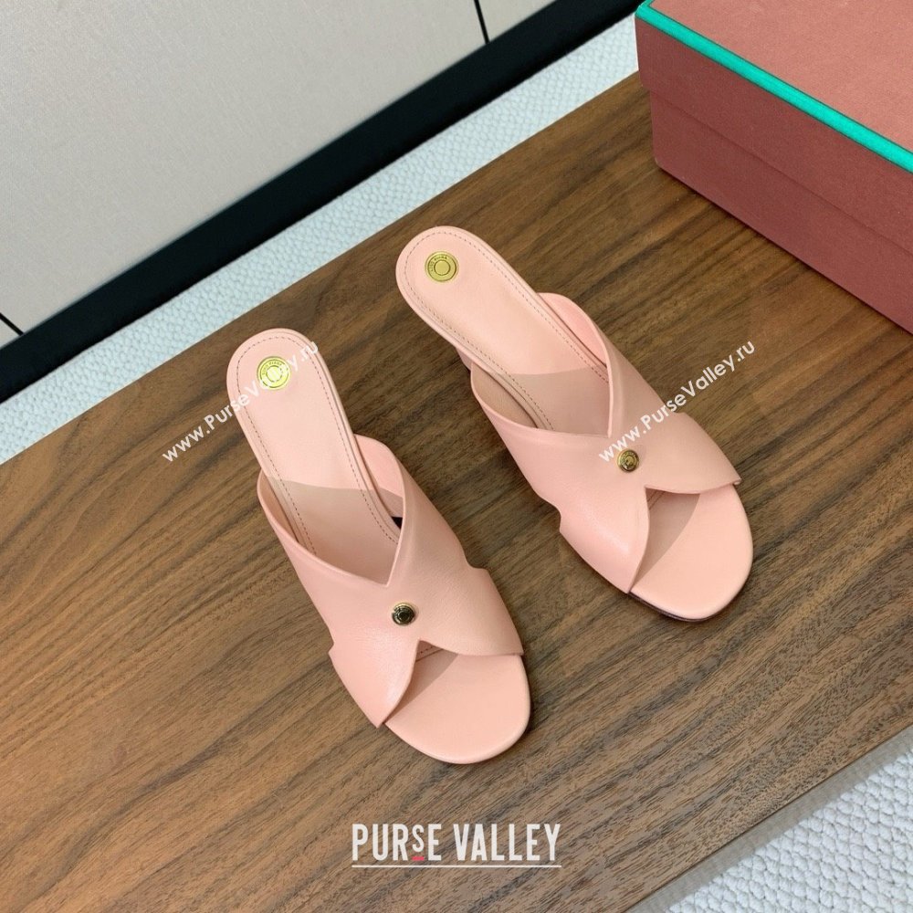 Loro Piana Vera Sandal in Calfskin 8cm Heel LP060527 Pink 2025 (HH-25060527)