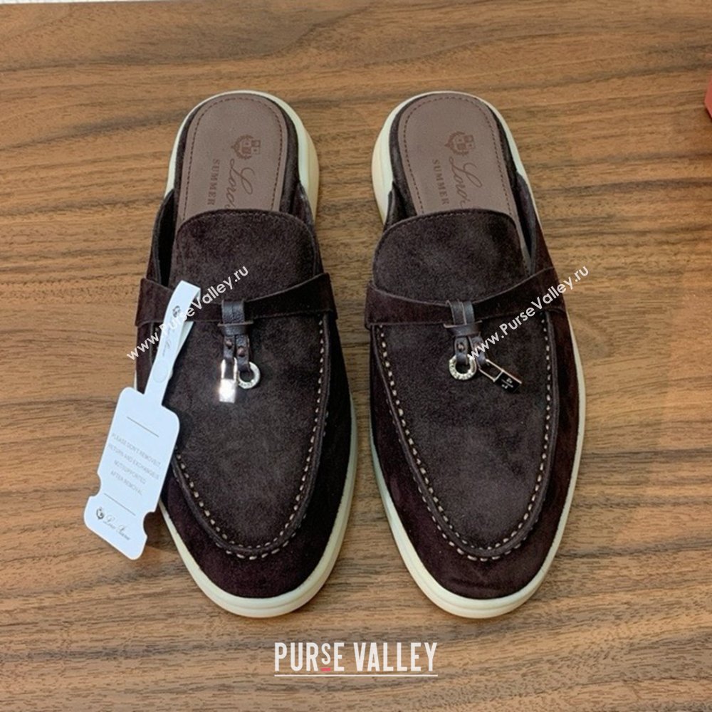 Loro Piana Charms Walk Babouche Loafer in Suede LP060511 Coffee 2025 (HH-25060511)