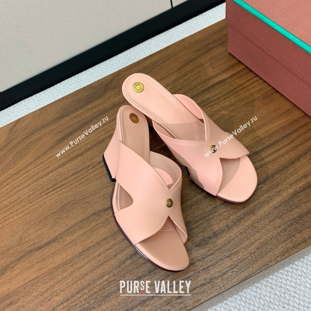 Loro Piana Vera Sandal in Calfskin 8cm Heel LP060527 Pink 2025 (HH-25060527)