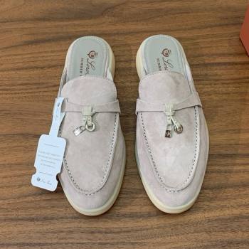 Loro Piana Charms Walk Babouche Loafer in Suede LP060513 Bright Grey 2025 (HH-25060513)