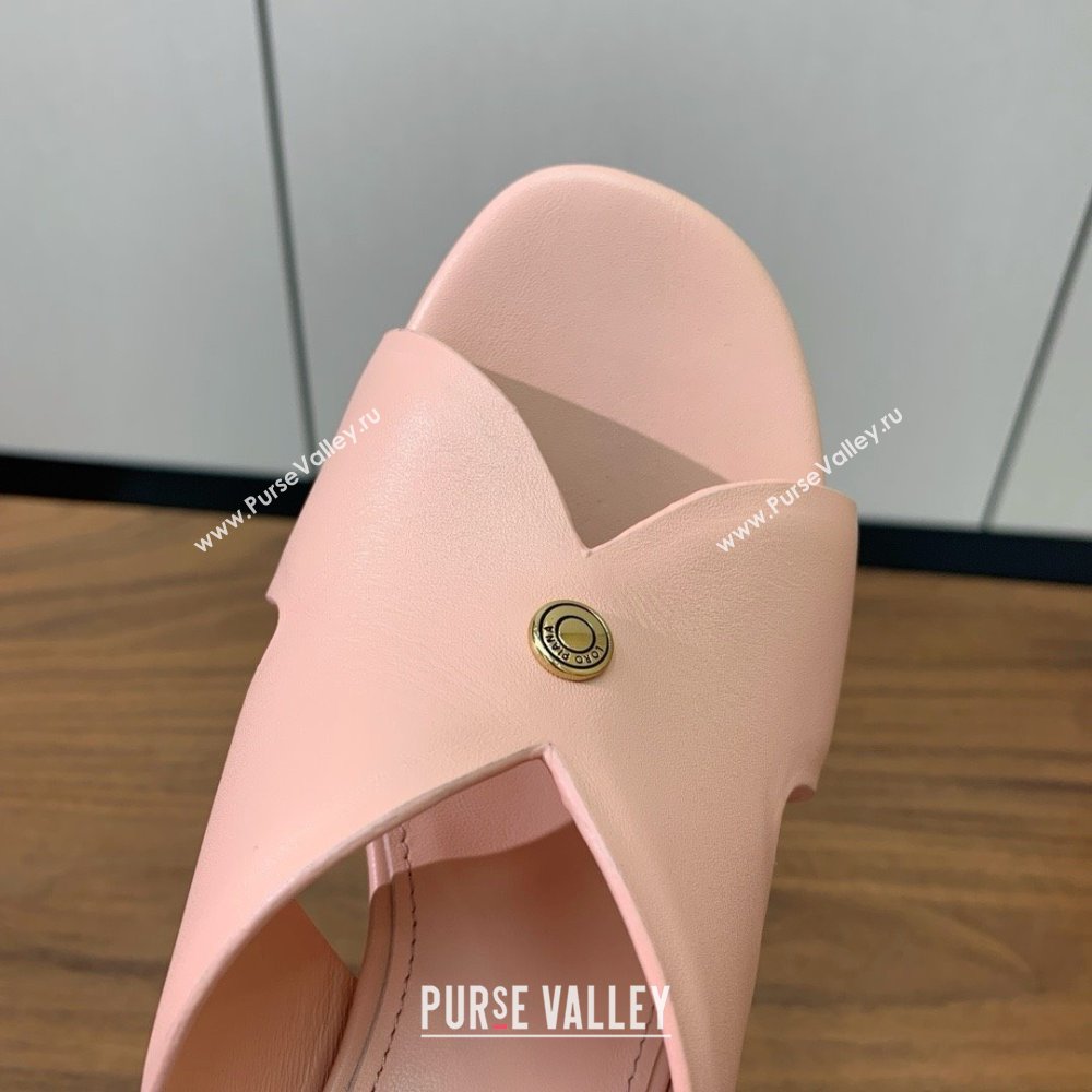 Loro Piana Vera Sandal in Calfskin 8cm Heel LP060527 Pink 2025 (HH-25060527)