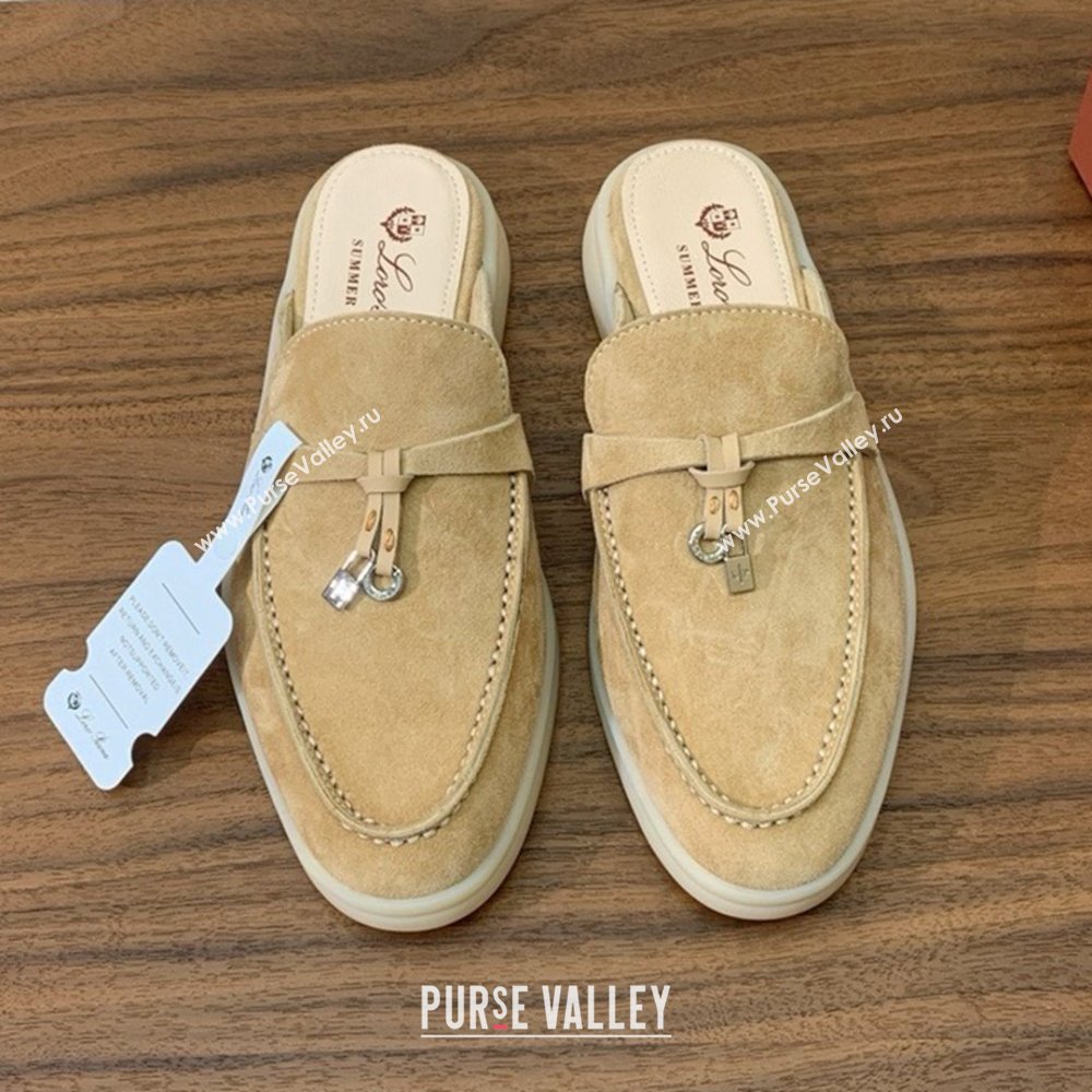 Loro Piana Charms Walk Babouche Loafer in Suede LP060514 Sand 2025 (HH-25060514)