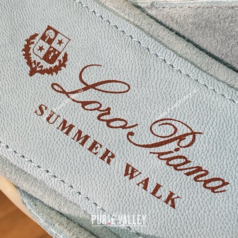 Loro Piana Charms Walk Babouche Loafer in Suede LP060515 Light Blue 2025 (HH-25060515)