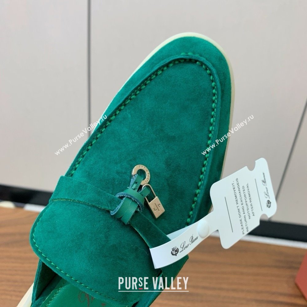 Loro Piana Charms Walk Babouche Loafer in Suede LP060517 Green 02 2025 (HH-25060517)