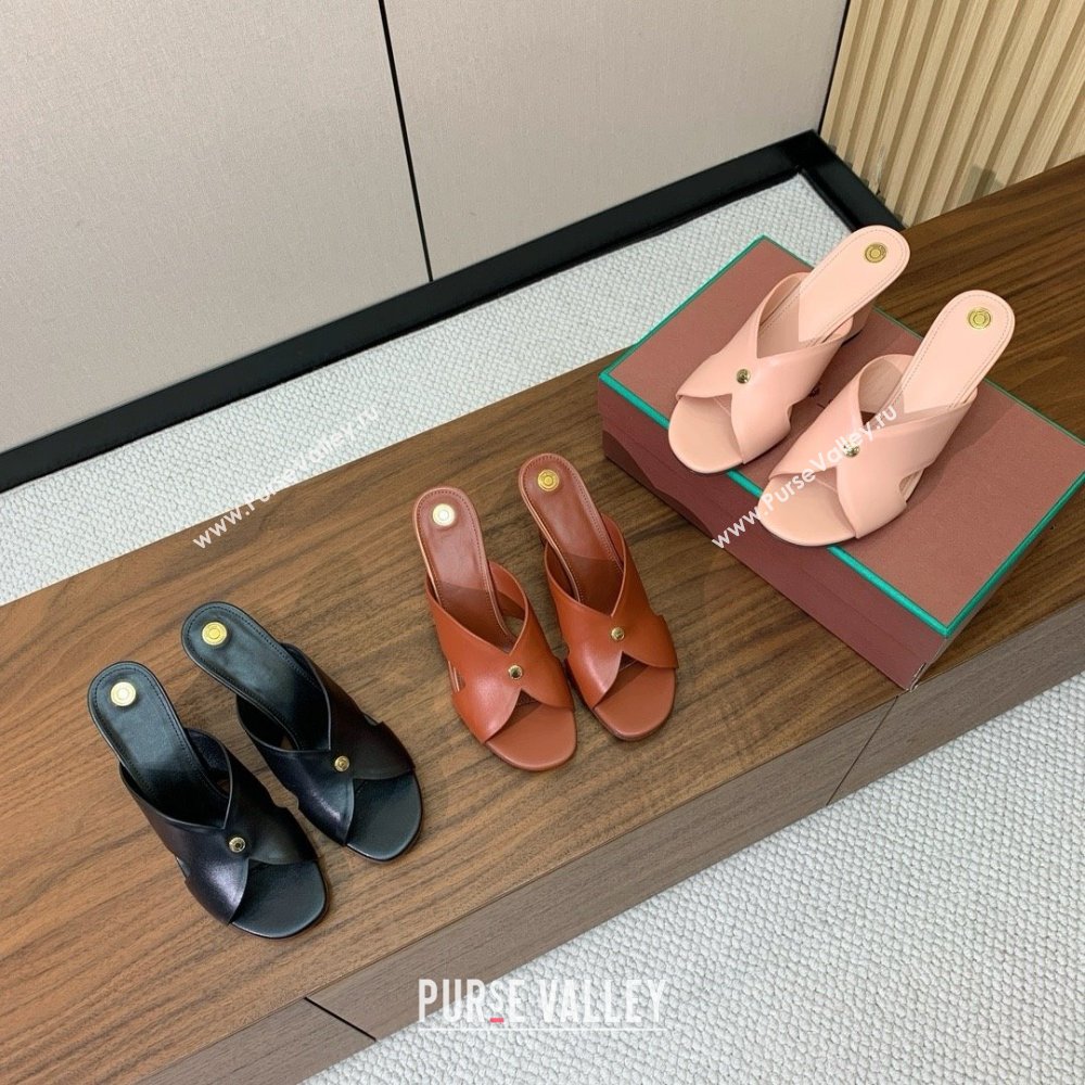Loro Piana Vera Sandal in Calfskin 8cm Heel LP060527 Pink 2025 (HH-25060527)