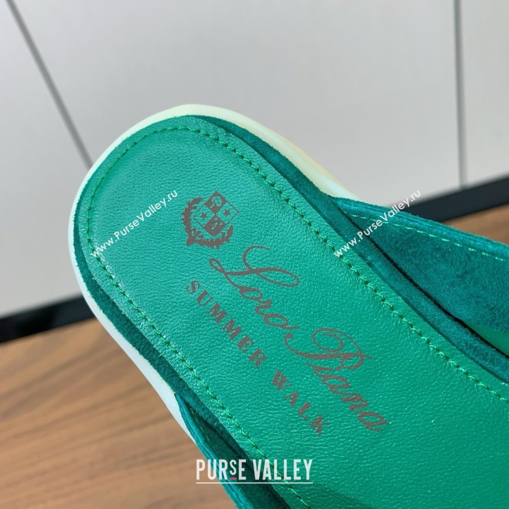 Loro Piana Charms Walk Babouche Loafer in Suede LP060517 Green 02 2025 (HH-25060517)