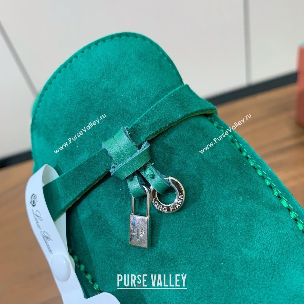 Loro Piana Charms Walk Babouche Loafer in Suede LP060517 Green 02 2025 (HH-25060517)