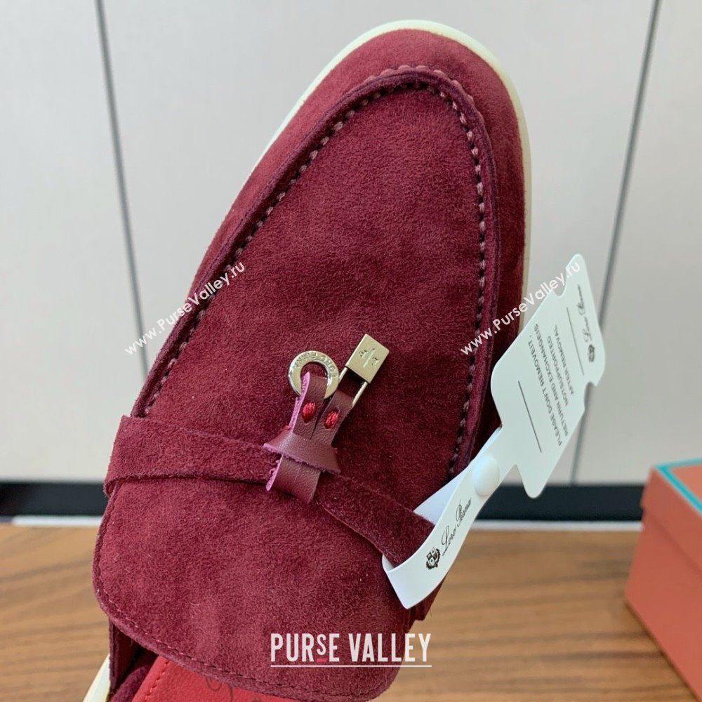 Loro Piana Charms Walk Babouche Loafer in Suede LP060523 Burgundy 2025 (HH-25060523)