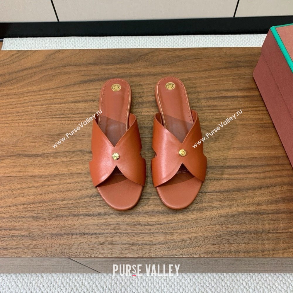 Loro Piana Vera Flat Sandal in Calfskin LP060529 Vinegar 2025 (HH-25060529)
