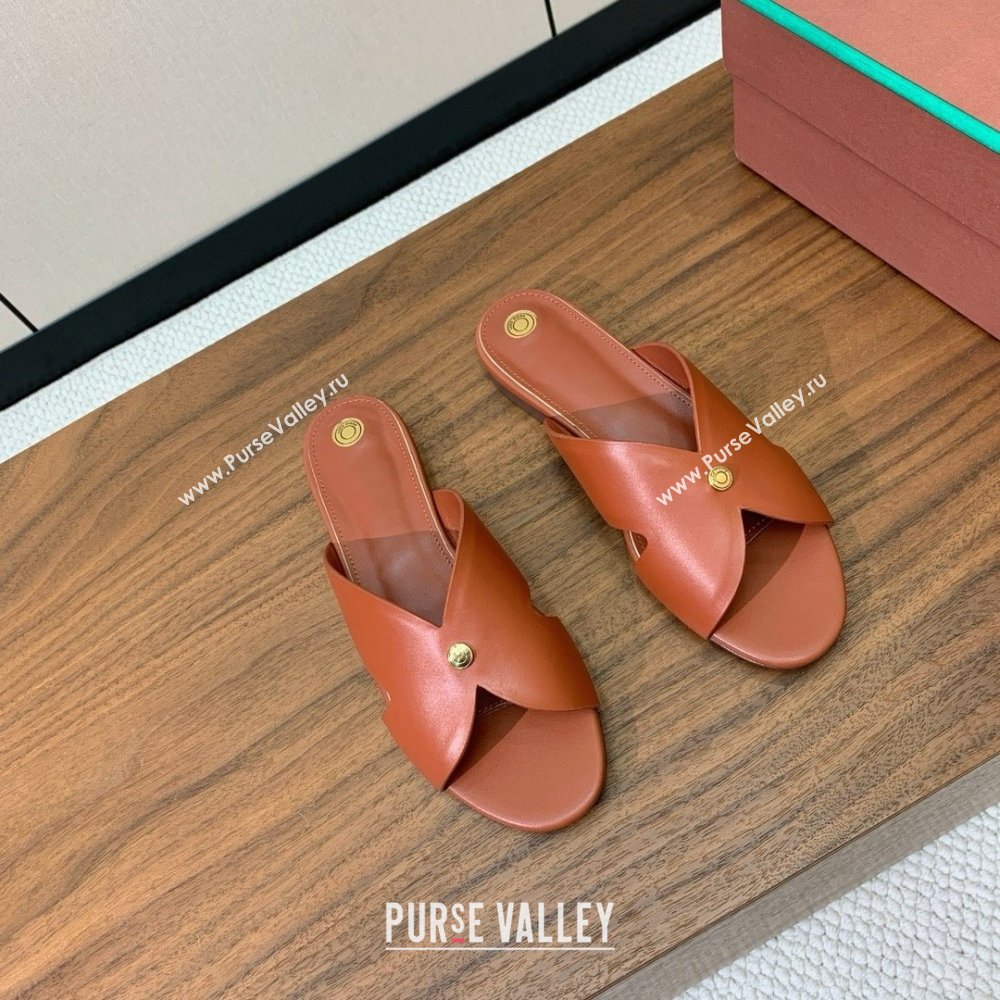 Loro Piana Vera Flat Sandal in Calfskin LP060529 Vinegar 2025 (HH-25060529)