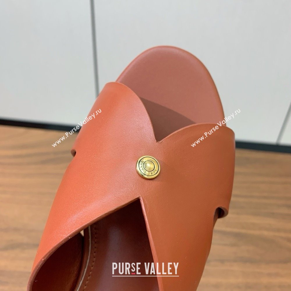 Loro Piana Vera Flat Sandal in Calfskin LP060529 Vinegar 2025 (HH-25060529)