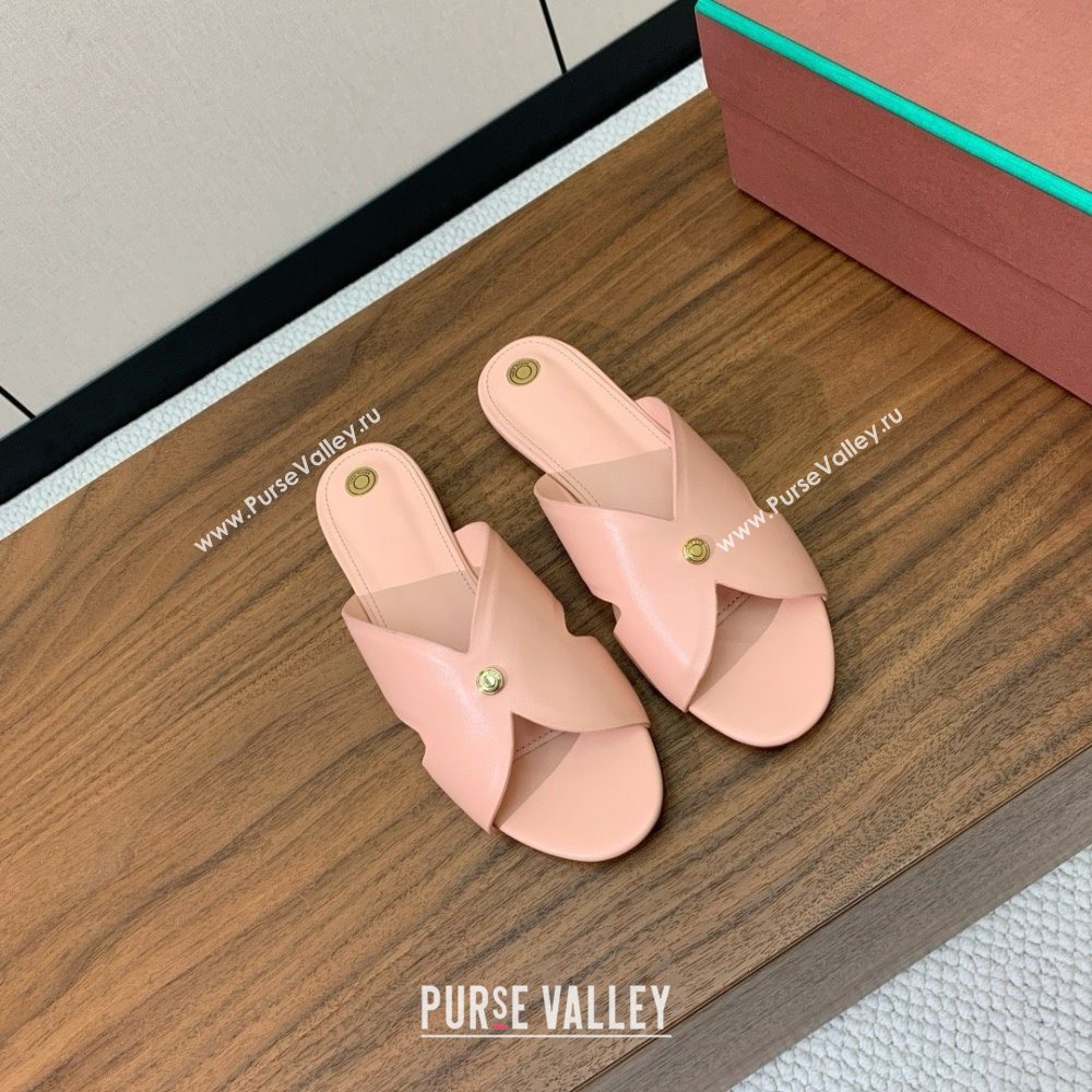 Loro Piana Vera Flat Sandal in Calfskin LP060530 Pink 2025 (HH-25060530)