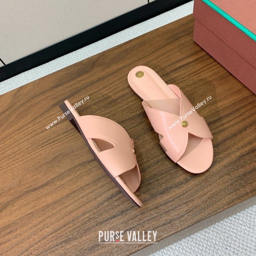 Loro Piana Vera Flat Sandal in Calfskin LP060530 Pink 2025 (HH-25060530)