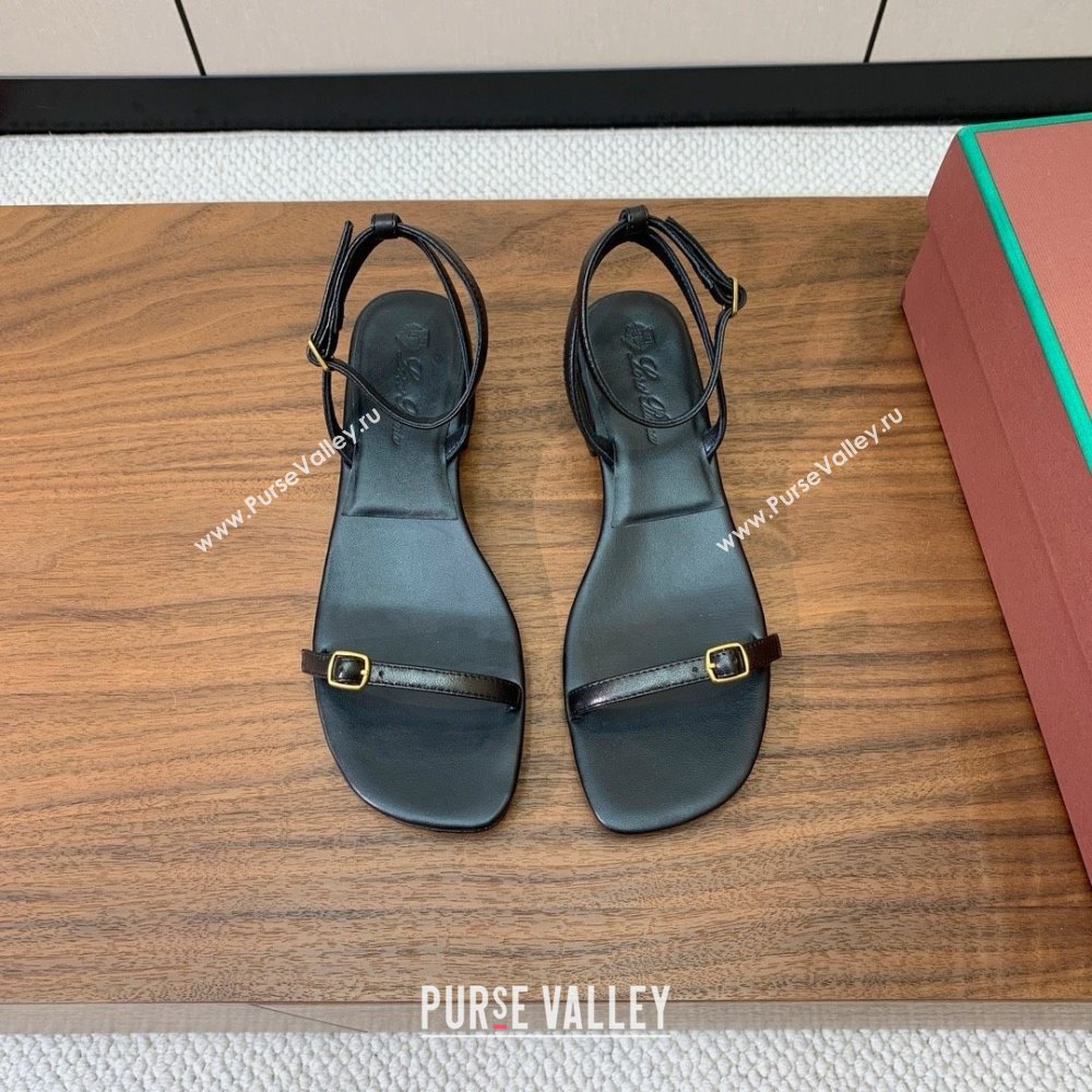 Loro Piana Lambskin Sandal in LP6601 Black 2025 (HH-25060601)