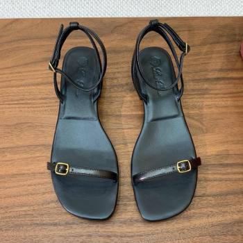 Loro Piana Lambskin Sandal in LP6601 Black 2025 (HH-25060601)