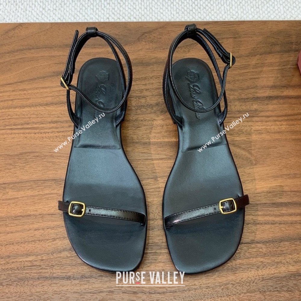 Loro Piana Lambskin Sandal in LP6601 Black 2025 (HH-25060601)