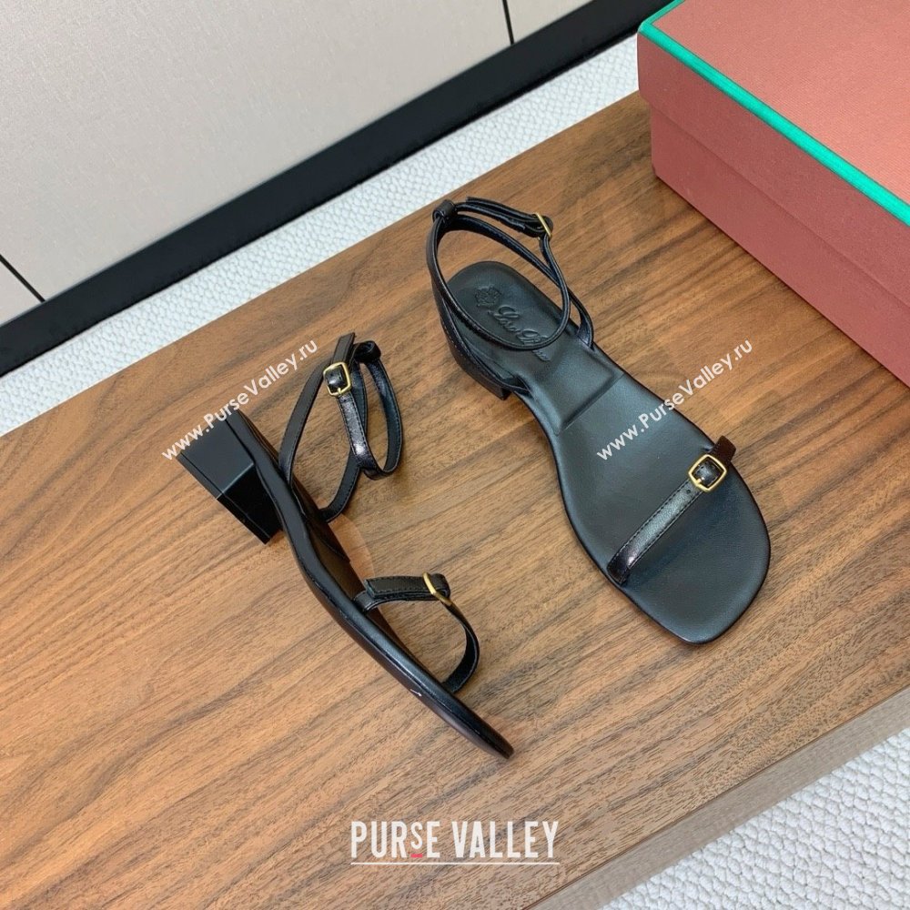 Loro Piana Lambskin Sandal in LP6601 Black 2025 (HH-25060601)