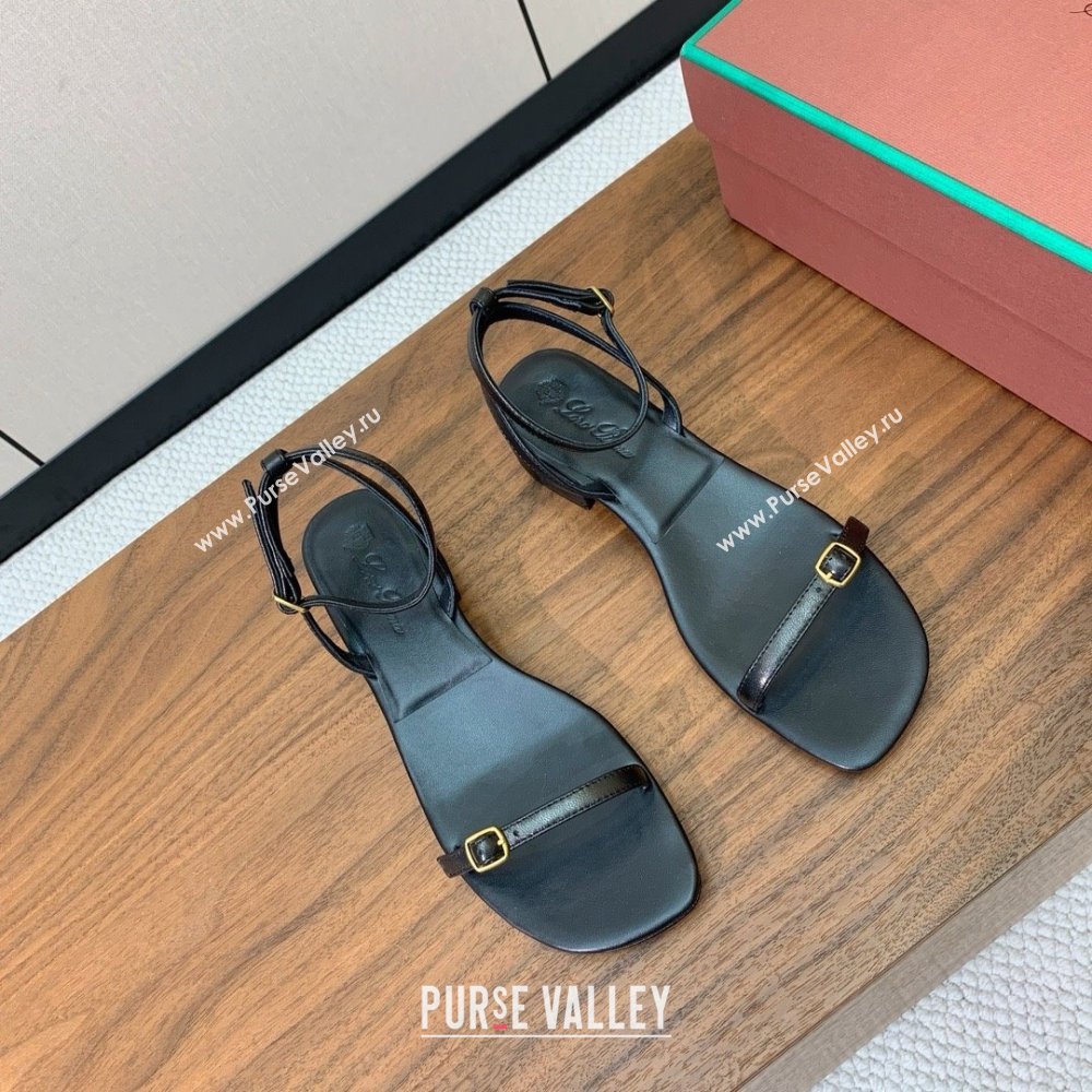Loro Piana Lambskin Sandal in LP6601 Black 2025 (HH-25060601)