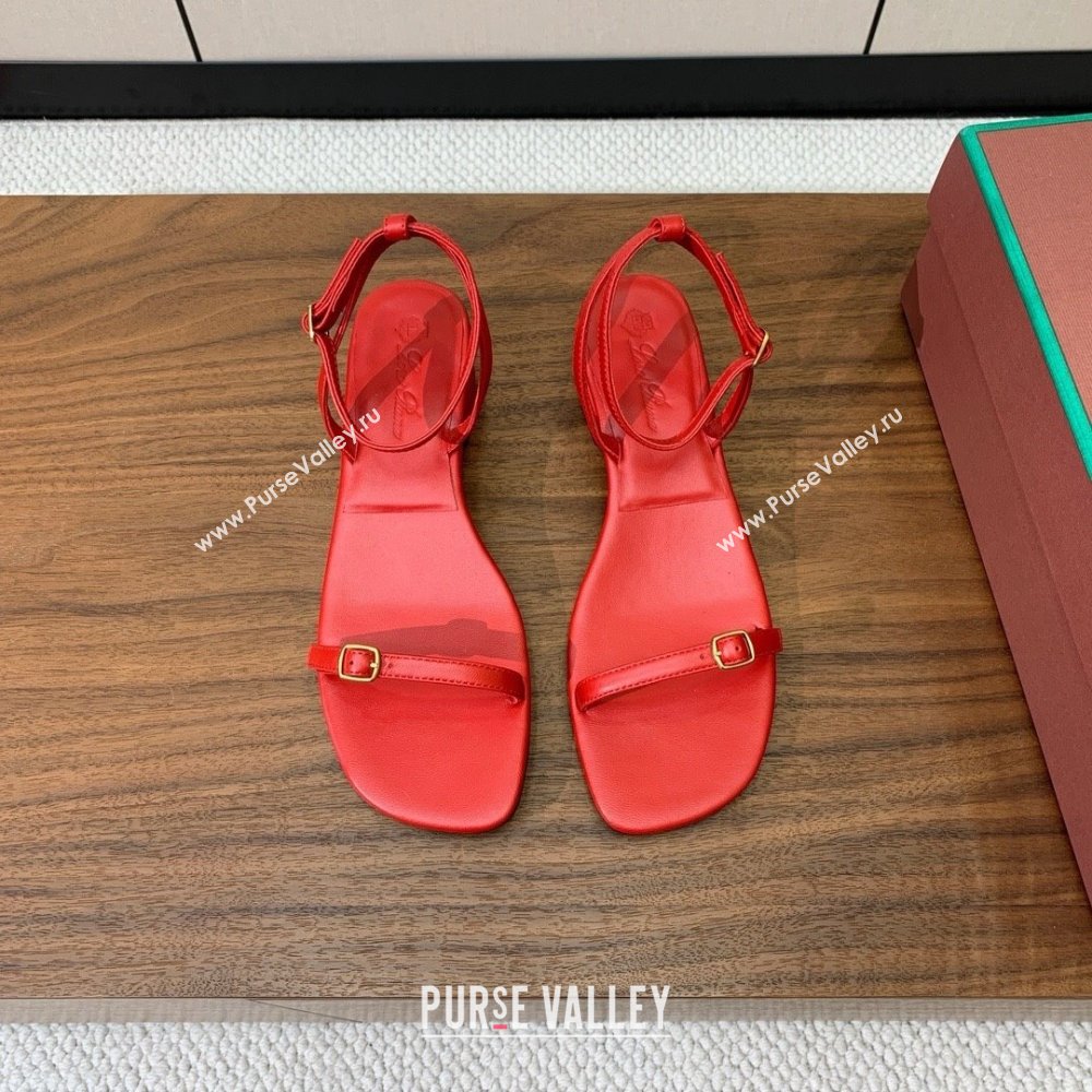 Loro Piana Lambskin Sandal in LP6606 Red 2025 (HH-25060606)