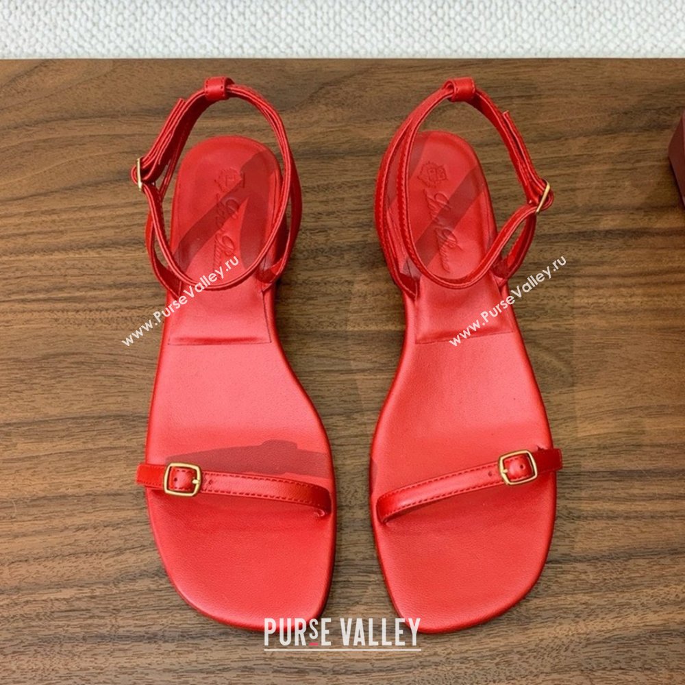 Loro Piana Lambskin Sandal in LP6606 Red 2025 (HH-25060606)