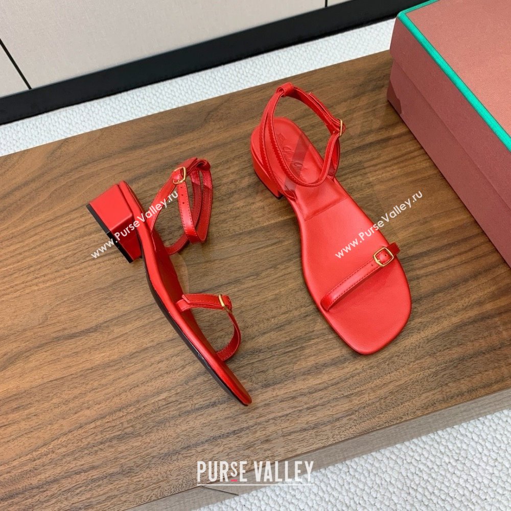 Loro Piana Lambskin Sandal in LP6606 Red 2025 (HH-25060606)