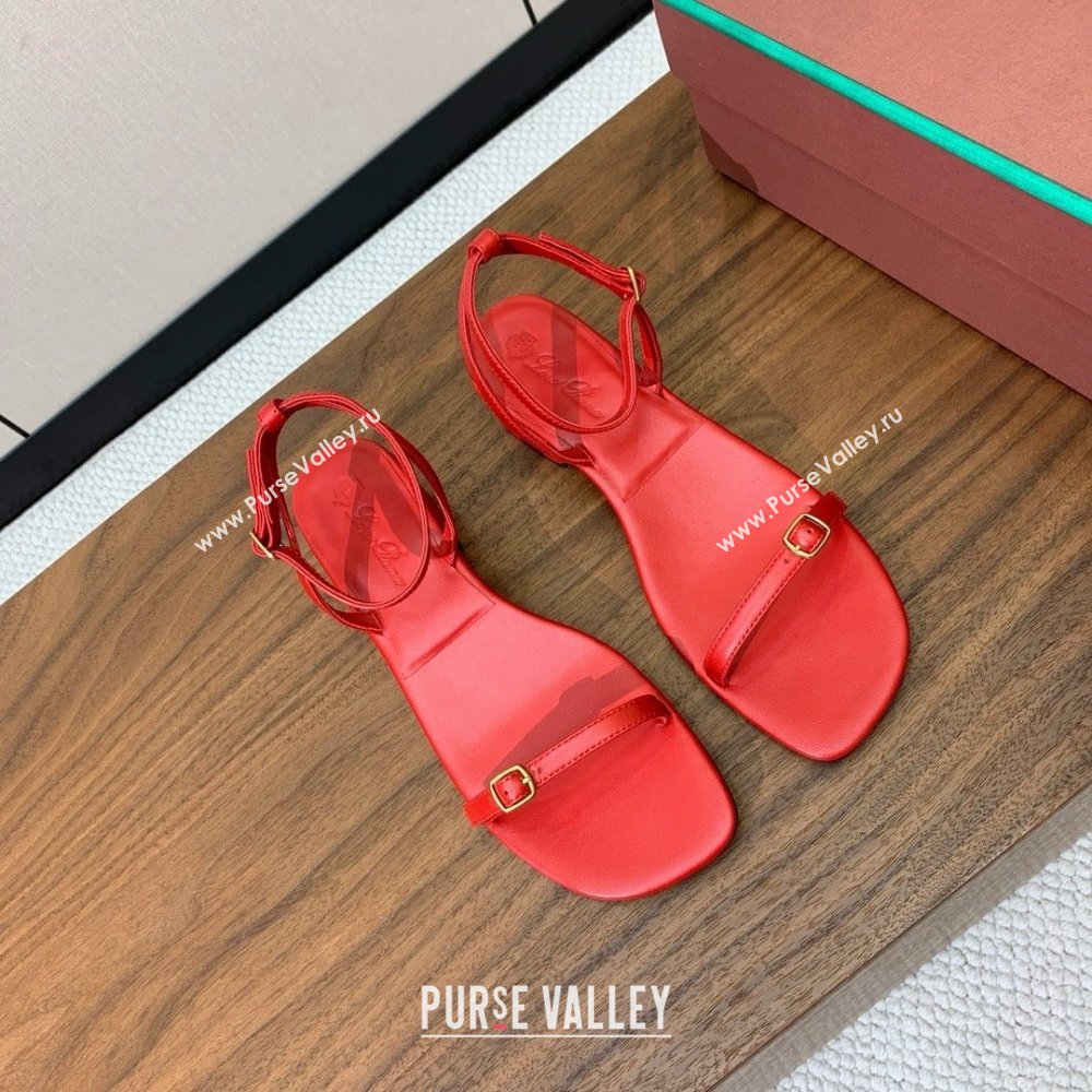 Loro Piana Lambskin Sandal in LP6606 Red 2025 (HH-25060606)