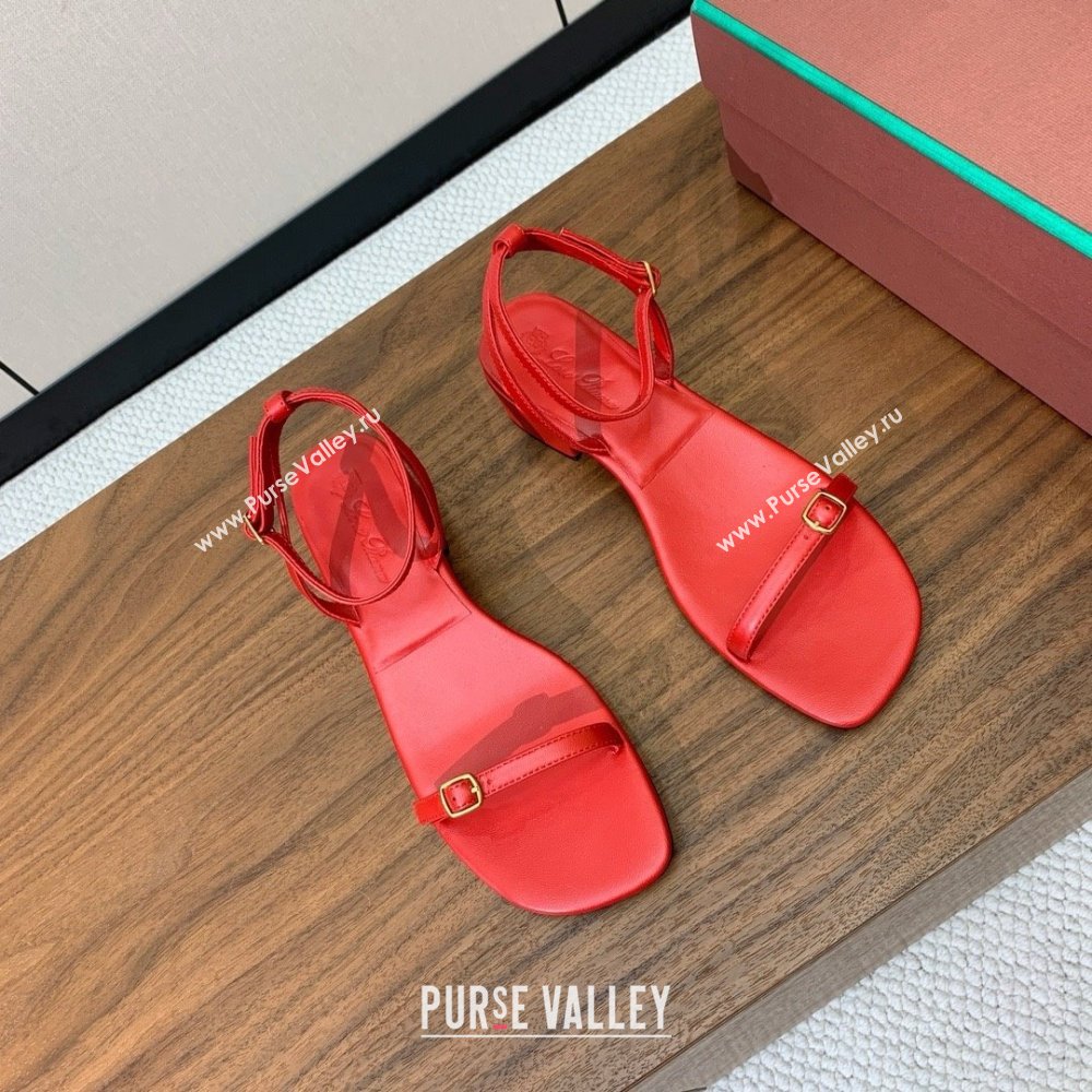 Loro Piana Lambskin Sandal in LP6606 Red 2025 (HH-25060606)