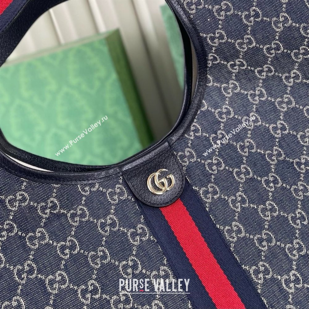 Gucci Giglio Large Tote Bag in Blue and White GG Denim 853971 2025 (DLH-25060612)