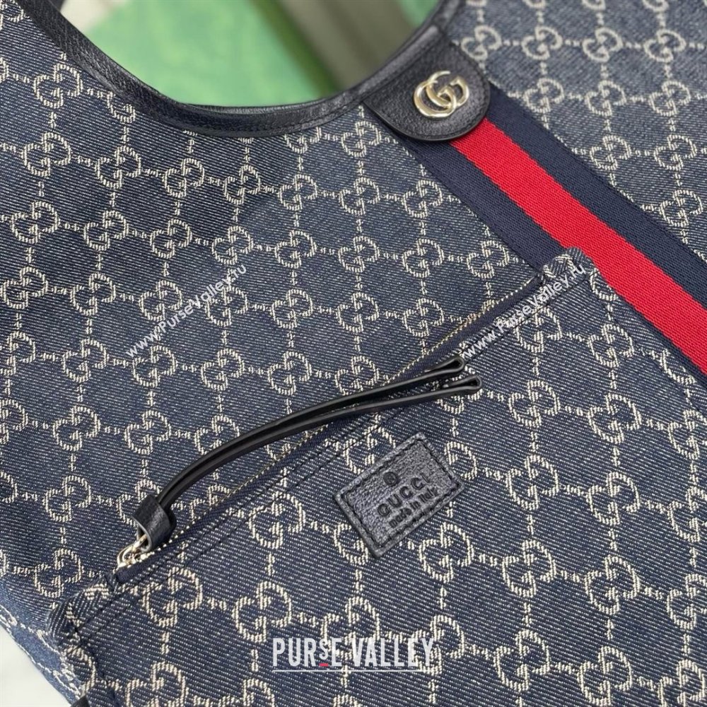 Gucci Giglio Large Tote Bag in Blue and White GG Denim 853971 2025 (DLH-25060612)