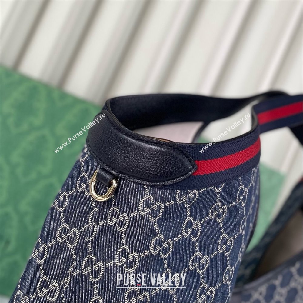 Gucci Giglio Large Tote Bag in Blue and White GG Denim 853971 2025 (DLH-25060612)