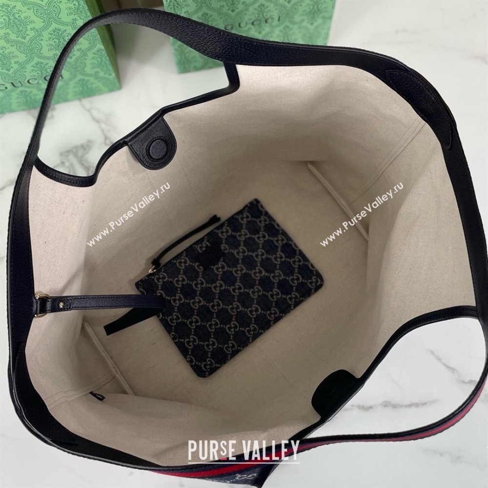 Gucci Giglio Large Tote Bag in Blue and White GG Denim 853971 2025 (DLH-25060612)