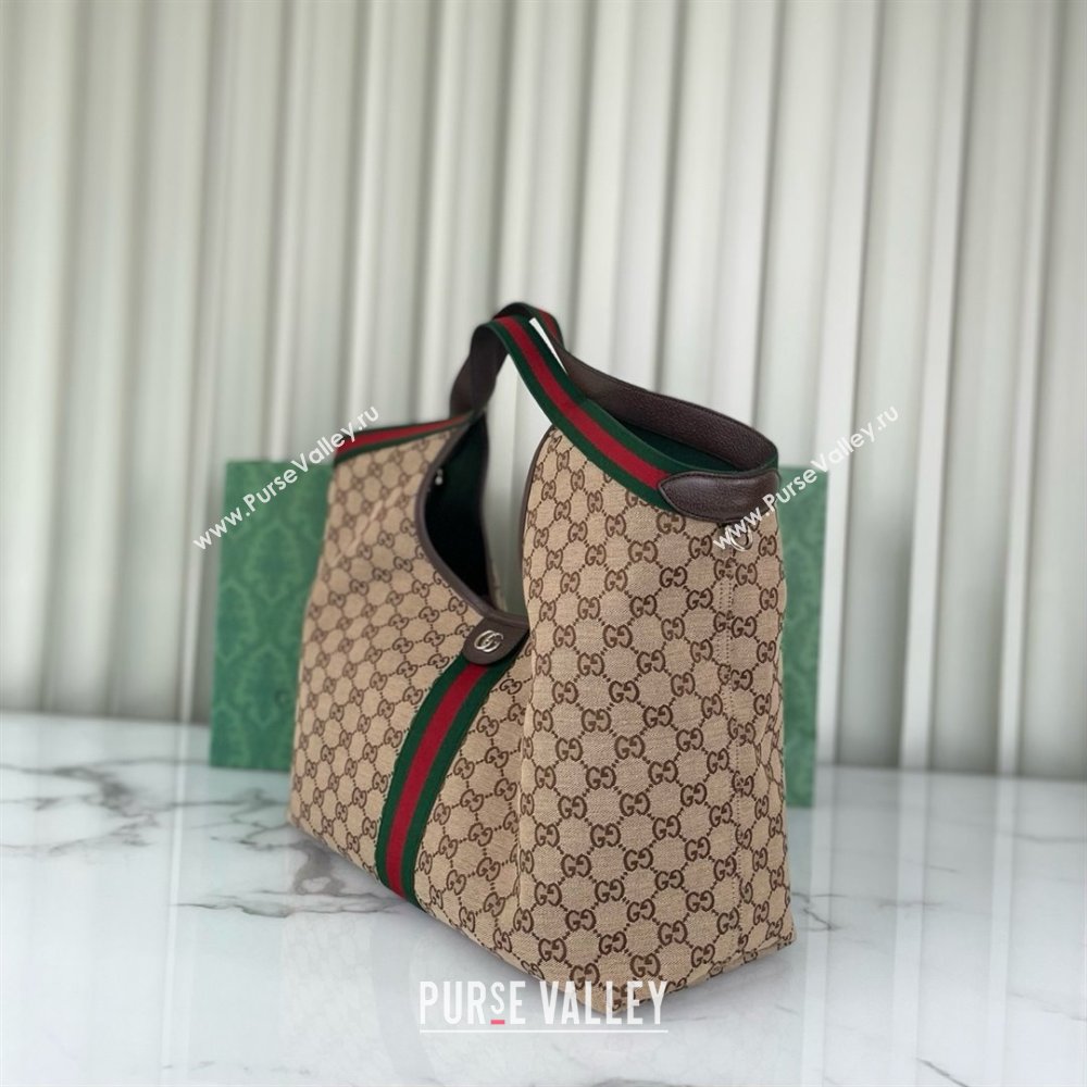 Gucci Giglio Large Tote Bag in Beige and Dark Brown GG Canvas 853971 2025 (DLH-25060611)