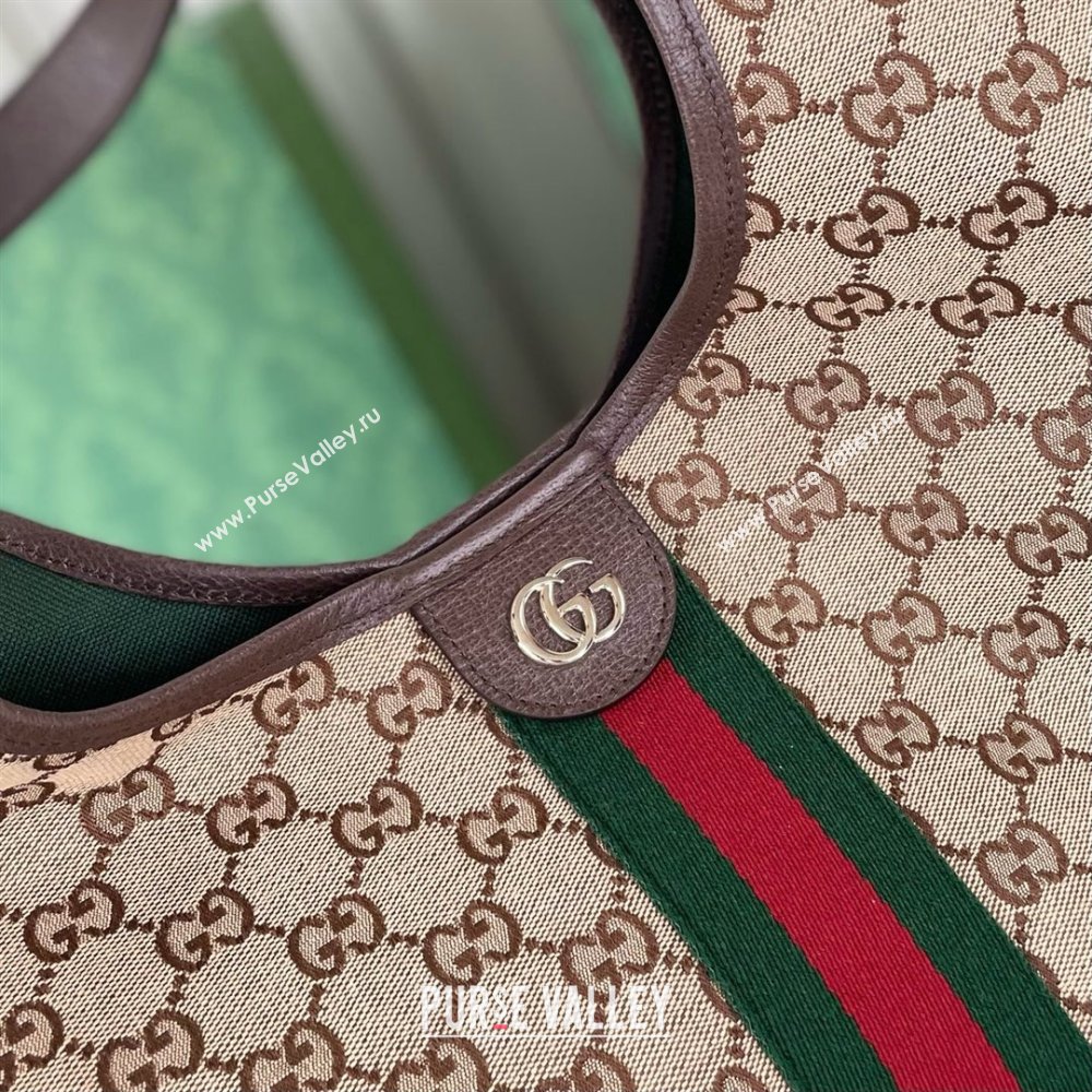 Gucci Giglio Large Tote Bag in Beige and Dark Brown GG Canvas 853971 2025 (DLH-25060611)