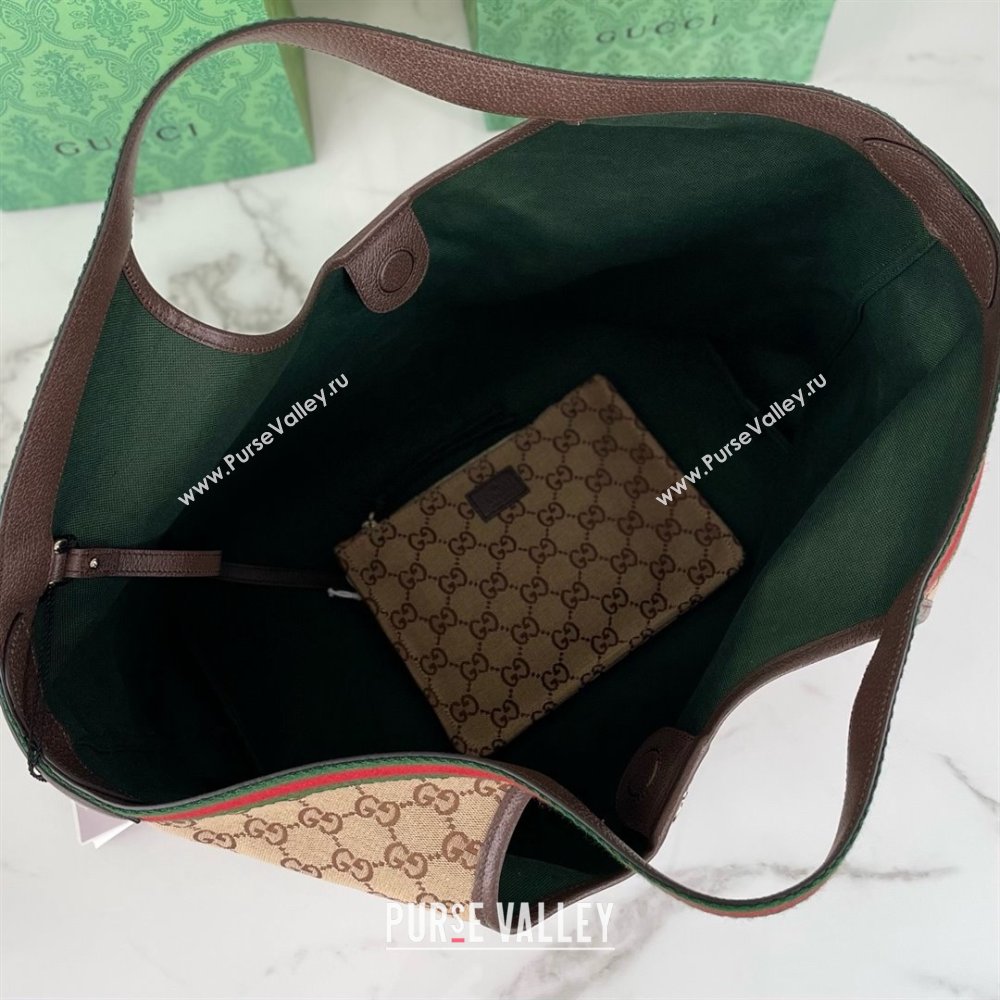 Gucci Giglio Large Tote Bag in Beige and Dark Brown GG Canvas 853971 2025 (DLH-25060611)