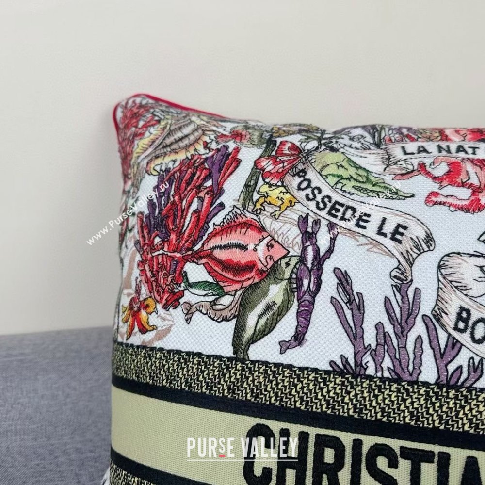 Dior Embroidered Cotton Square Pillow 50x50cm D060702 2025 (ASL-25060703)