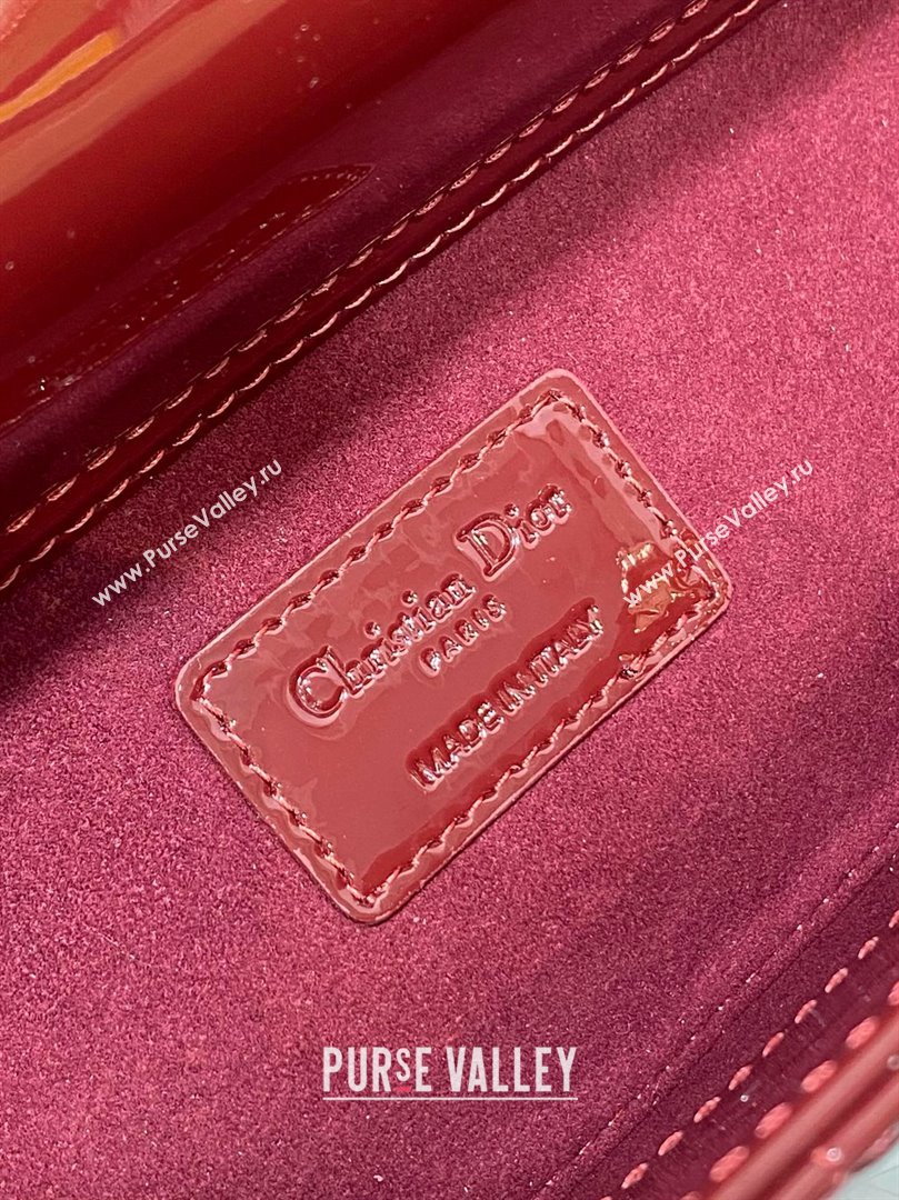 Dior Lady D-Joy Medium Bag in Patent Leather Burgundy 2025 (XXG-25060903)