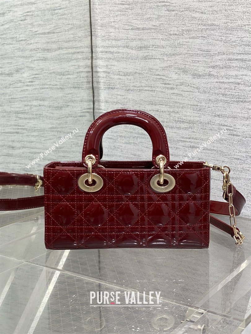 Dior Lady D-Joy Small Bag in Patent Leather Burgundy 2025 (XXG-25060904)