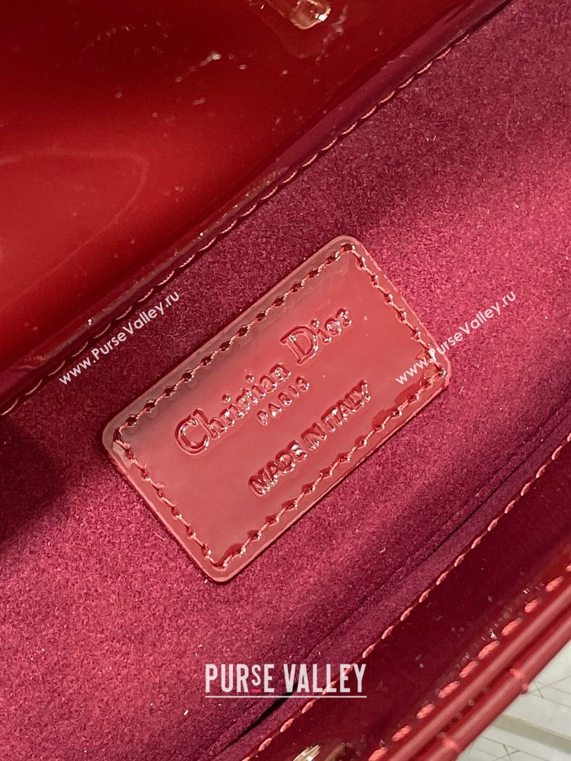 Dior Lady D-Joy Small Bag in Patent Leather Burgundy 2025 (XXG-25060904)