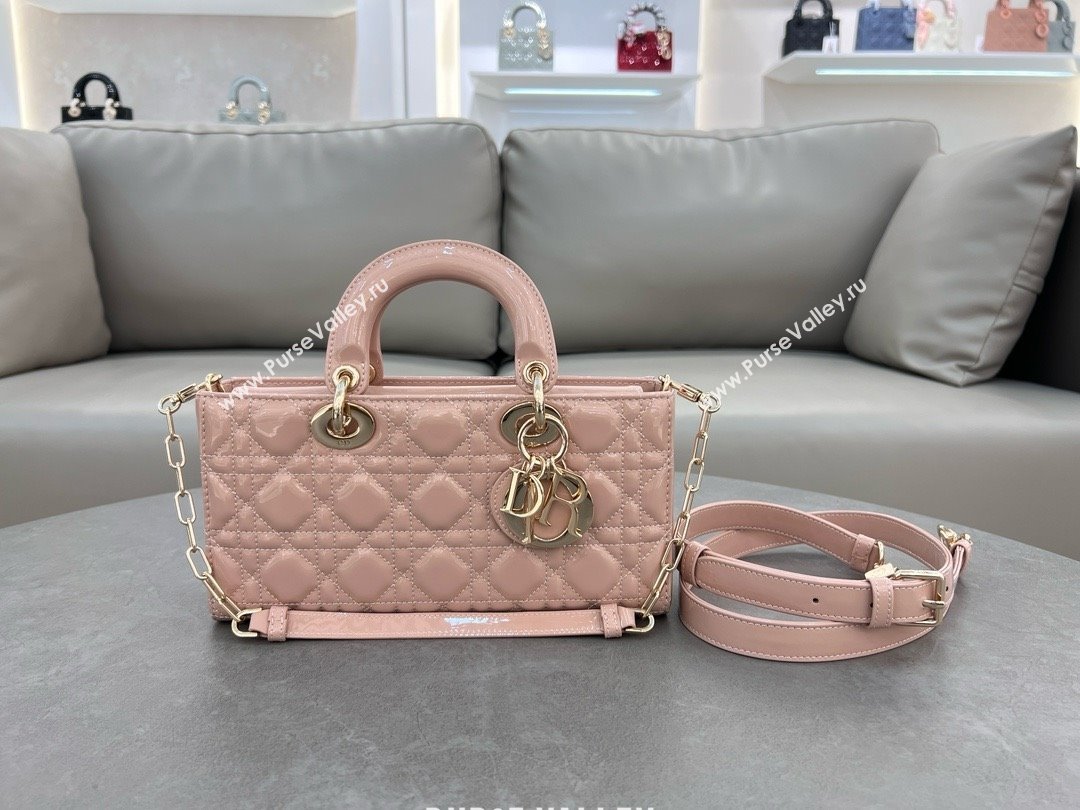 Dior Lady D-Joy Medium Bag in Patent Leather Light Pink 2025 (XXG-25060902)