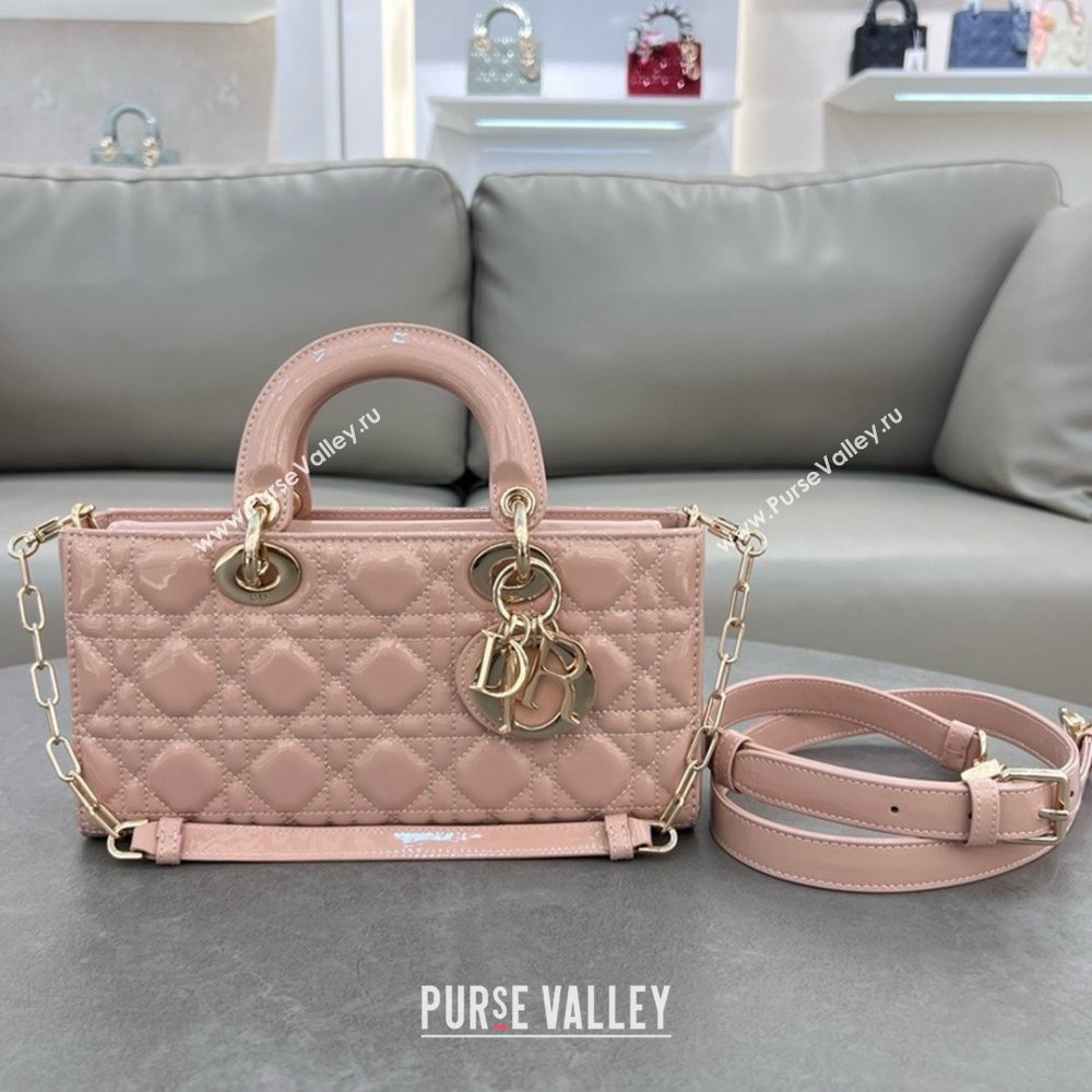 Dior Lady D-Joy Medium Bag in Patent Leather Light Pink 2025 (XXG-25060902)